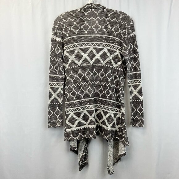 Xhilaration Womens Cardigan Sweater Gray White Aztec Long Sleeve Open Front XS - Picture 5 of 11
